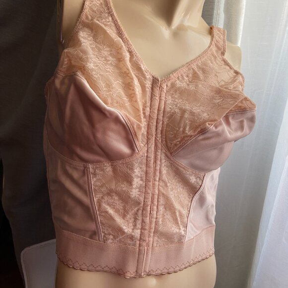 42D Exquisite Form Bustier longline bra NWOT beige tan - Picture 3 of 12